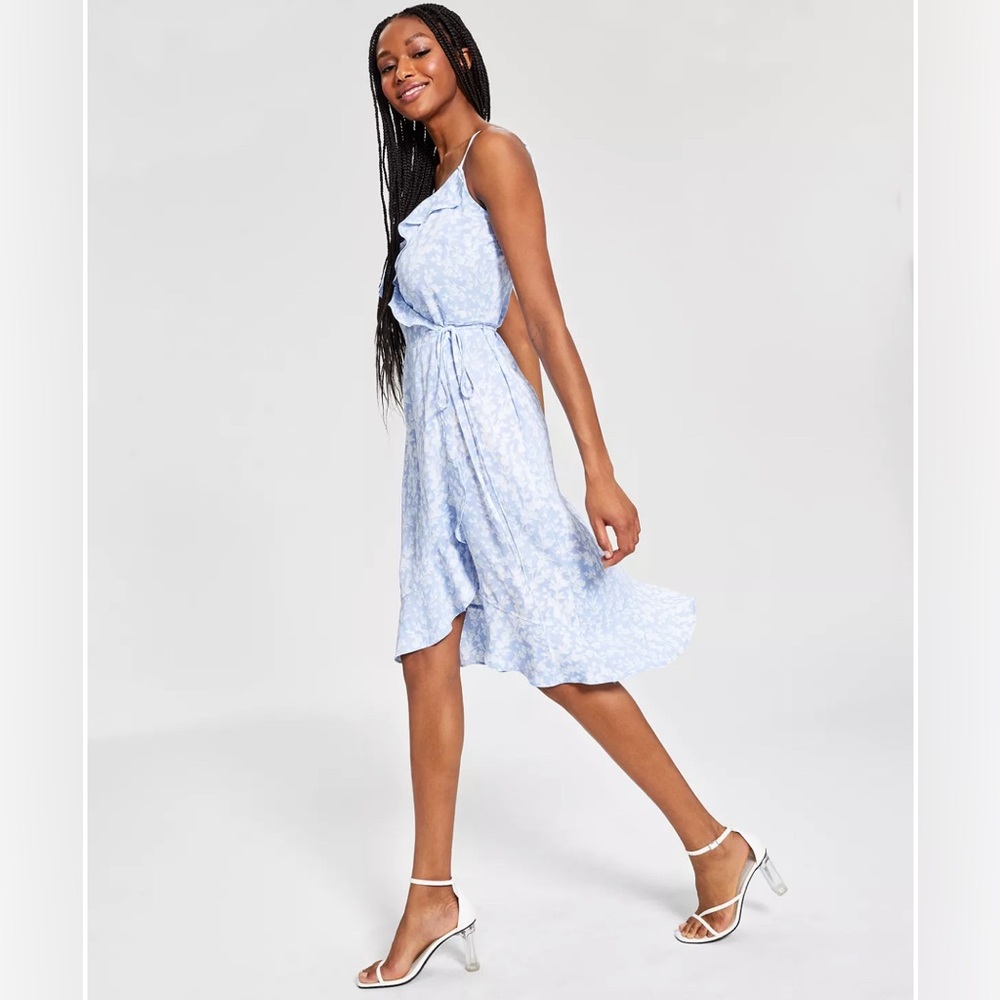 Bar III Floral-Print Wrap Dress